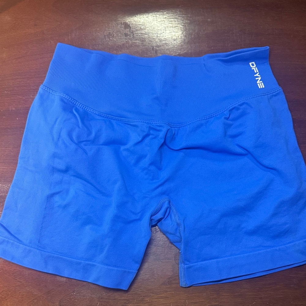 DFYNE Women's Royal Blue Bike Shorts with Wide Waistband